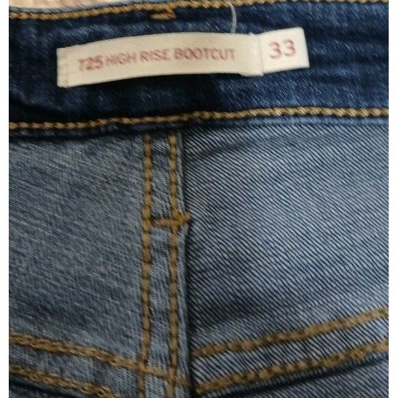 Levi’s 725 High Rise Bootcut Jeans 33 Women’s Blue Stretch Y2K Vintage Fit - Picture 11 of 14